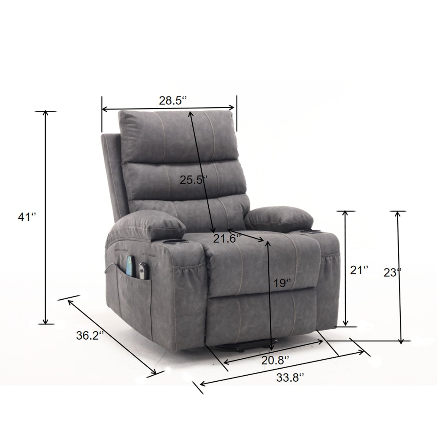 Large Electric Power Lift Recliner Chair Sofa with Massage and Heat