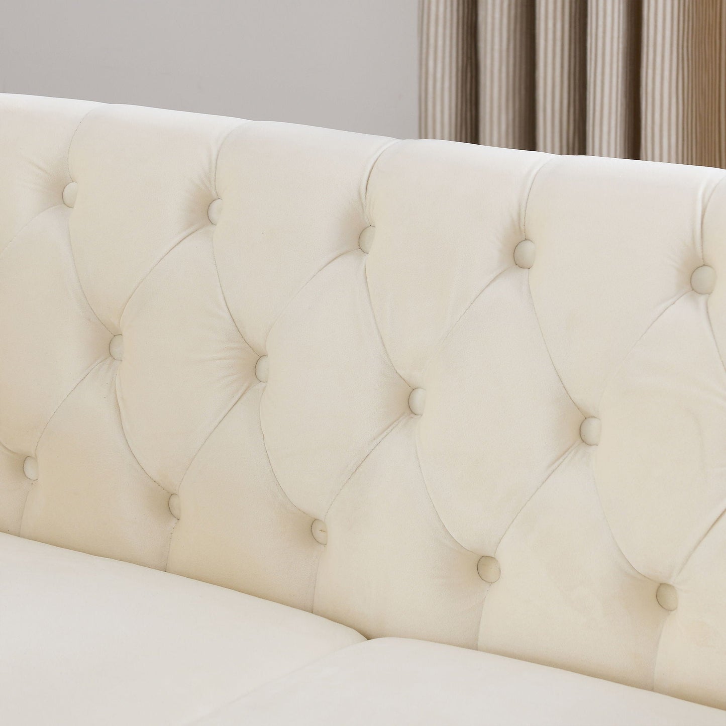 Chesterfield Sofa With Rolled Arms And Nailhead Trim