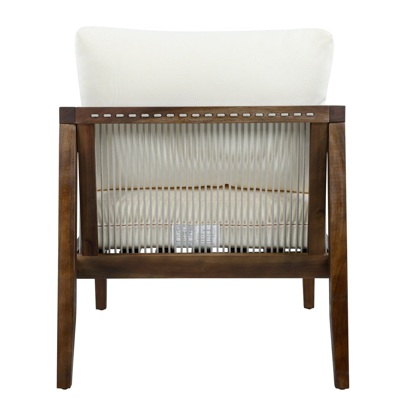 Outdoor Club Chairs (Set of 2), Acacia Wood Frame with Rope Back, Water-Repellent