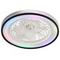 RGB Dimmable LED Enclosed Ceiling Fan with Light - White