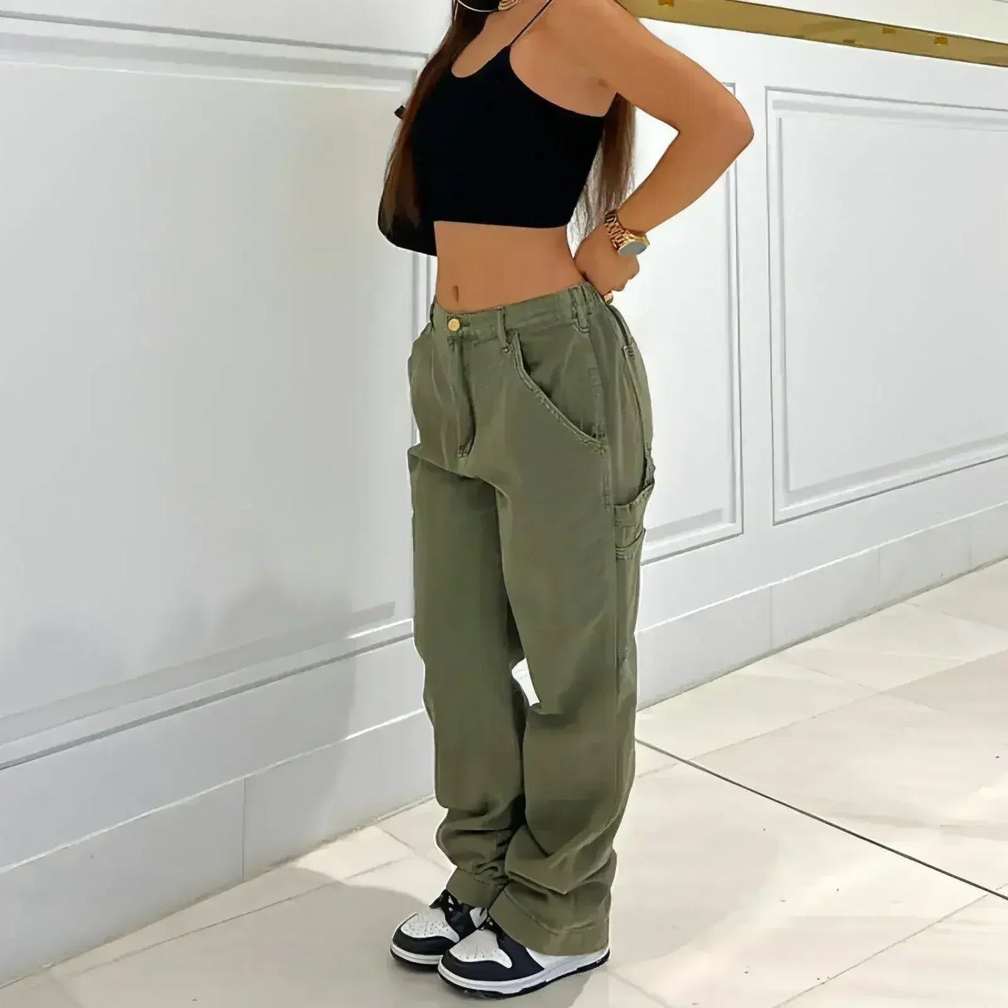CargoMuse™ – High Waist Straight-Leg Utility Jeans for Women