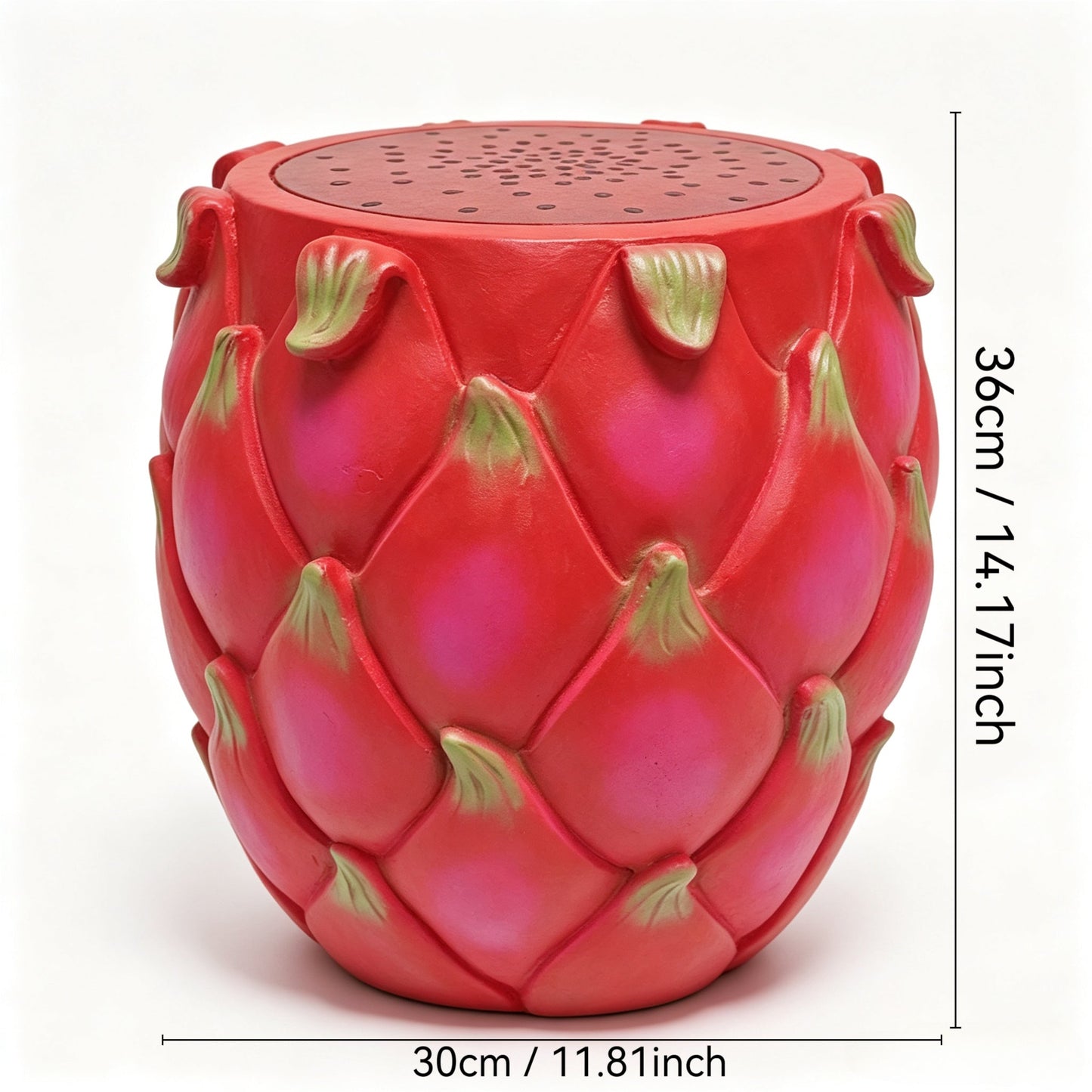 13.4" Oversized Resin Dragon Fruit Stool