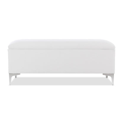 Madelyn - Modern Storage Bench - Bright White Dye