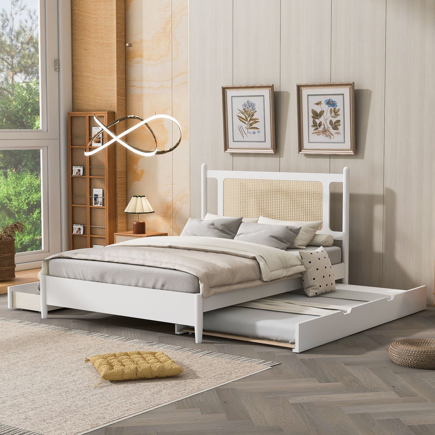 Platform Bed With 2 Big Drawers & Trundle