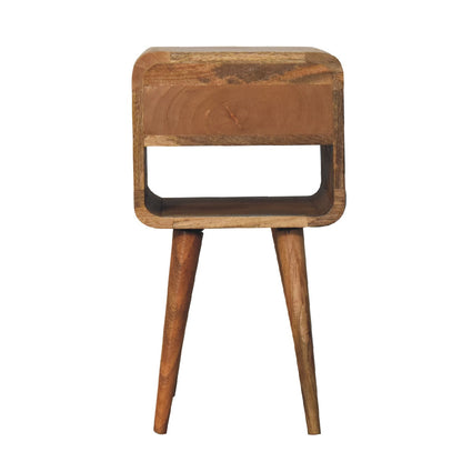 Solid Wood Mini Oak-ish Curve Lower Nightstand