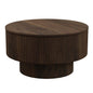 Modern Circular Coffee Table With Stripe Design And Storage Space