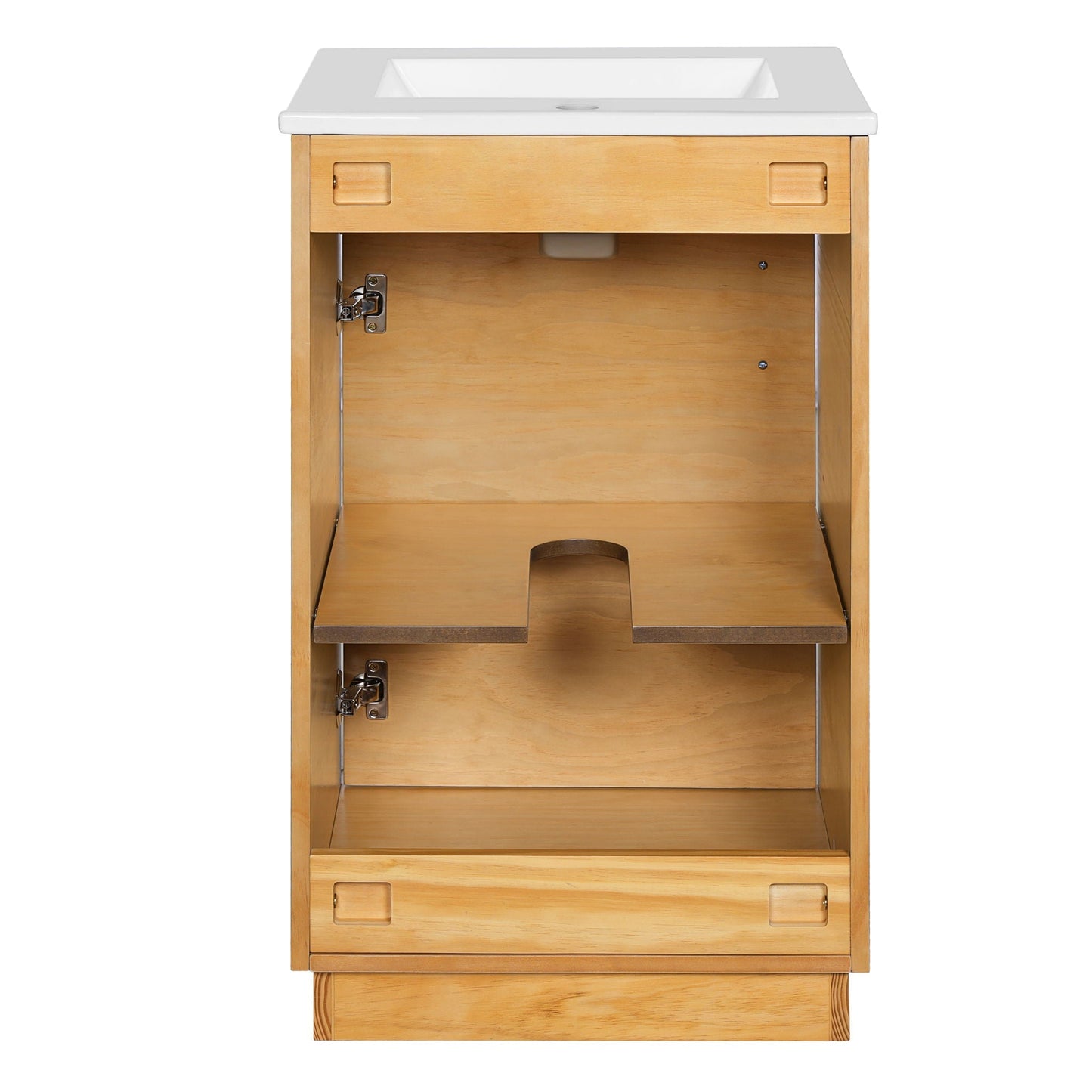 Bathroom Vanity With Sink, Single Cabinet, Natural Wood