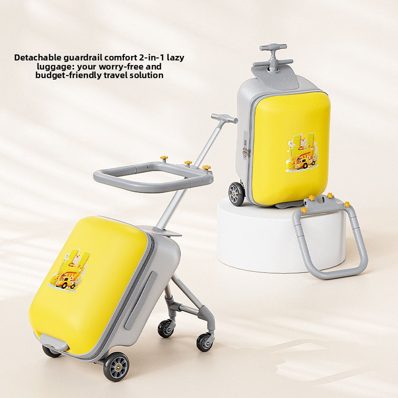 20 Inch Detachable Suitcase, Children's Riding Luggage, TSA Lock, Universal Wheels Multifunctional Lockable Rolling Suitcase, With USB Port, Suitable For Travel