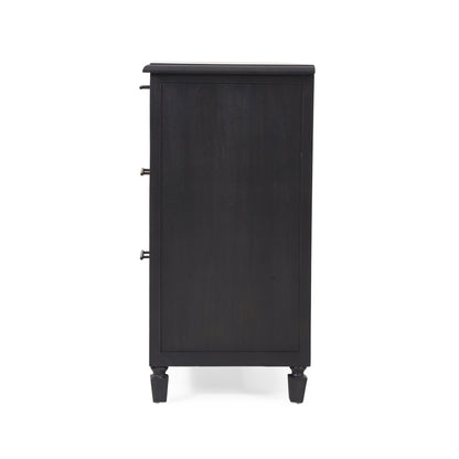 Newell Cane 3 Drawer Dresser - Dark Gray