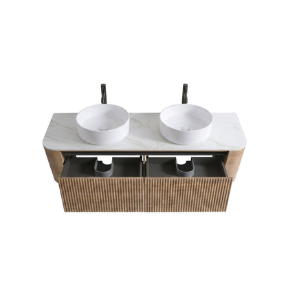 Erba 60 Inch Bathroom Vanity with Sink in Honey
