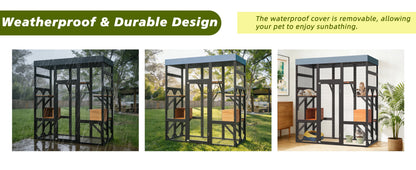 62.6" Solid Wood Pet Enclosure