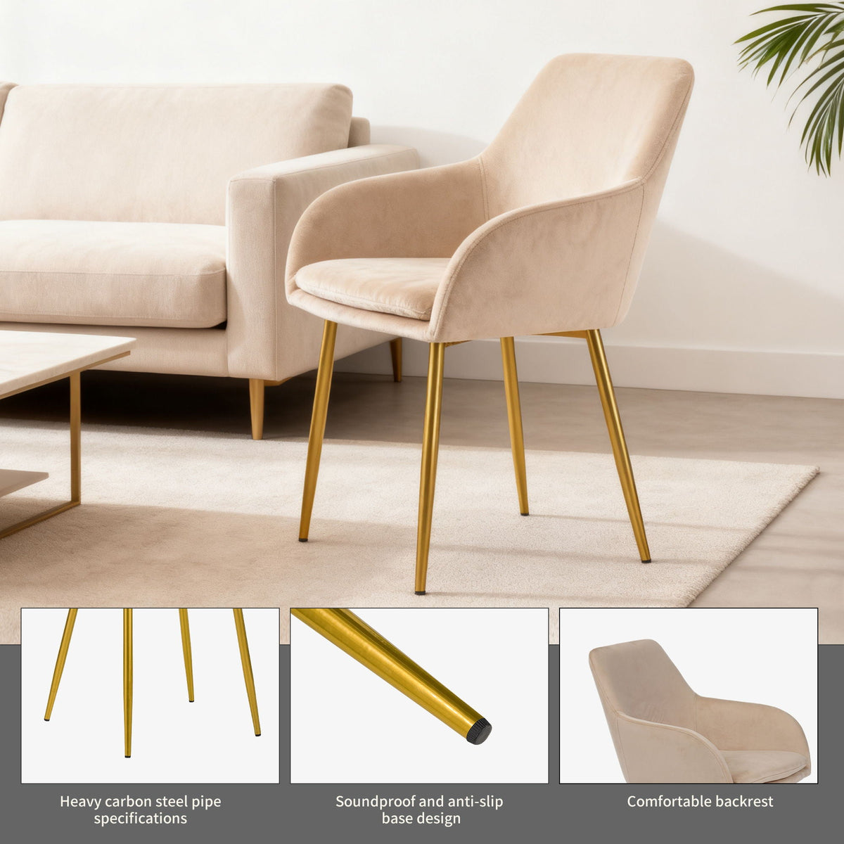 Dining Chair Set For Dining Rooms (Set of 2) - Beige