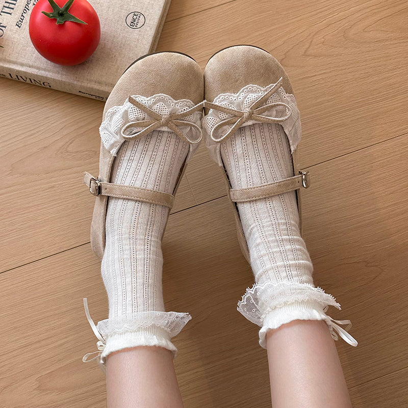 French Retro Lace Shallow Mouth Single Shoes For Women In The Spring And Summer Of 2026 Beautiful And Fashionable Paired With Skirts And Flat New Shoes