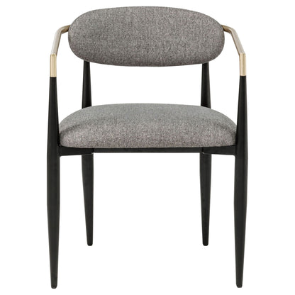 Bradbury Fabric Upholstered Dining Arm Chair Grey (Set of 2)