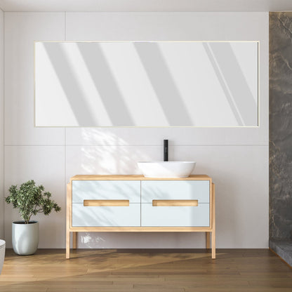 Full Length Mirror 63x18.9in Aluminum Alloy Wall Mirror Free Standing Floor Mirror Hanging Leaning Against Wall for Dressing Bedroom Living Room