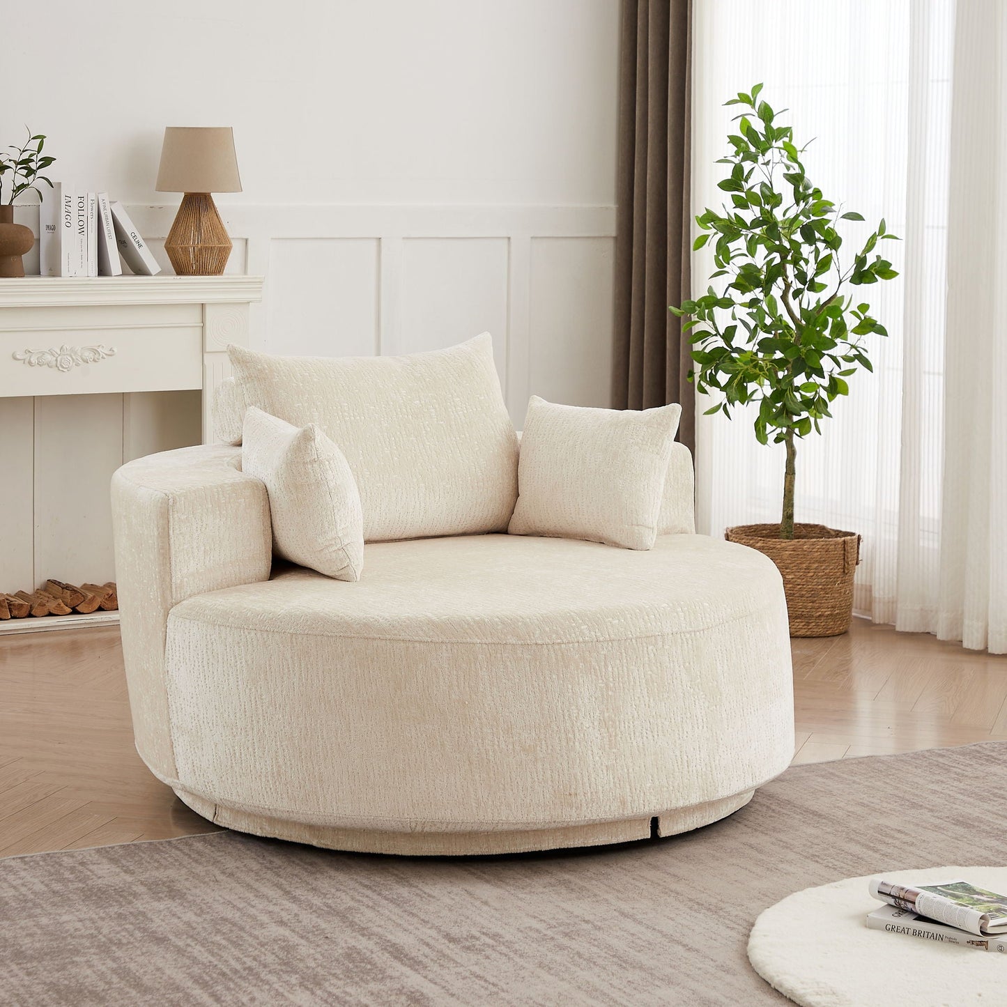 Single 360 Degree Swivel Chair For Living Room