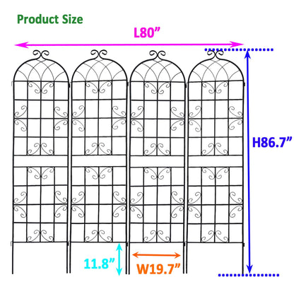 Metal Garden Rustproof Trellis For Climbing Plants Outdoor Flower Support