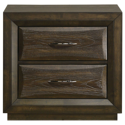 Atlas 2-drawer Bedroom Nightstand Bedside Table Dark Oak