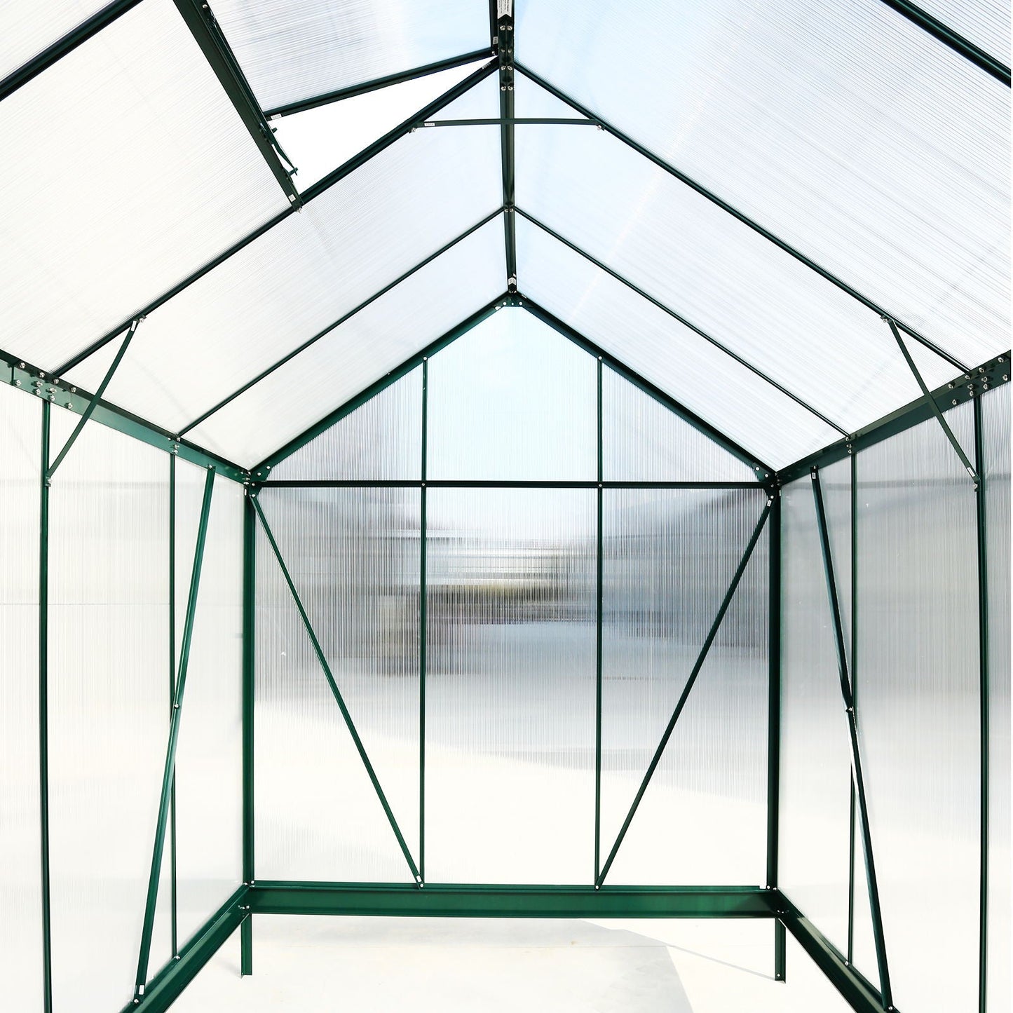Polycarbonate house, Heavy Duty Outdoor Aluminum Walk-In House Kit With Rain Gutter, Vent And Door For Backyard Garden
