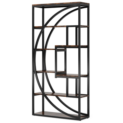 5 Tier Etagere Bookshelf With 8 Open Shelves Organizer For Living Room