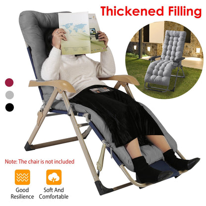 71x22in Chaise Lounger Cushion Recliner Rocking Chair Sofa Mat Deck Chair Cushion