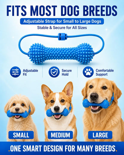 Dual-Action Canine Dental Prop, Bite And Brush Dental Toy For Dogs, Teeth Cleaning Fresh Dog Tartar And Plaque Remover, Woof Tooth Hard Off, Brushing Toothbrush Tools Care Chew Toys 1PC
