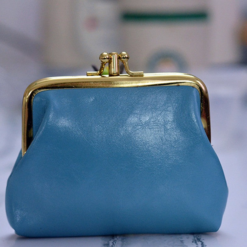 Retro Double-Layer Compact Oil Wax Leather Wallet