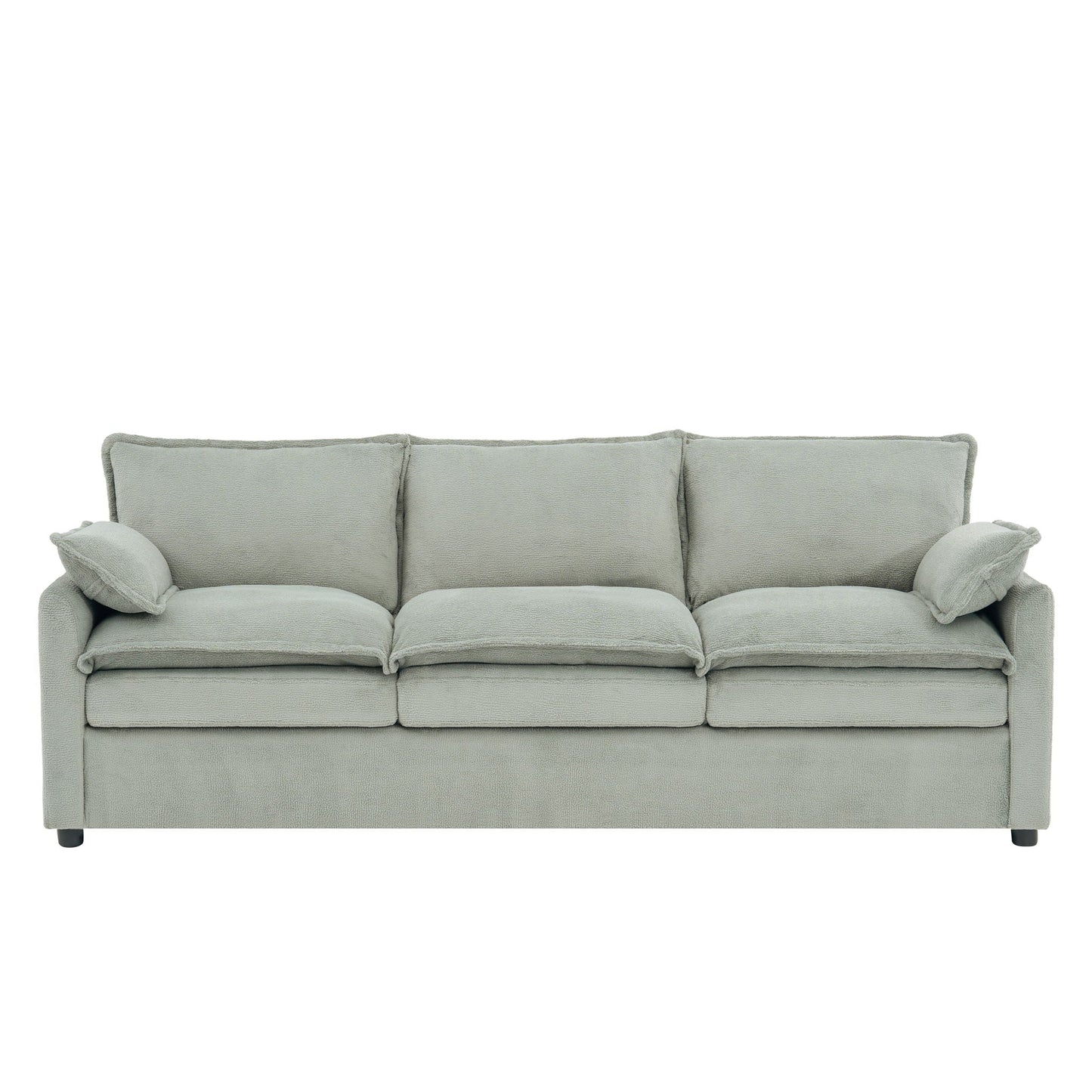 Modern 3 Seater Sofa With Side Storage Pockets For Living Room