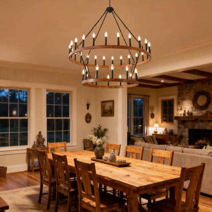 47.24 Inch Large Wagon Wheel Chandelier