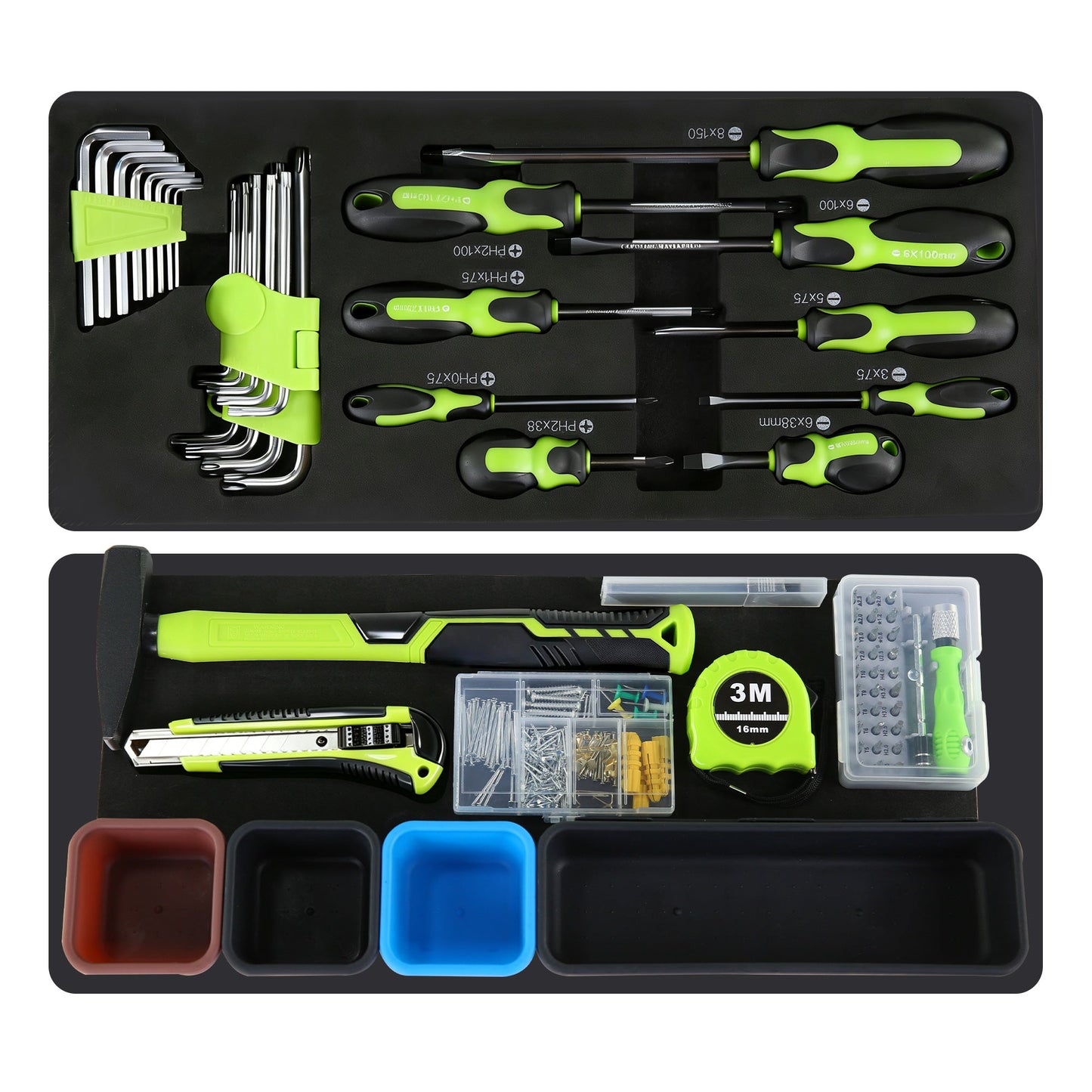 465-Piece Mechanics Tool Set with 3-Drawer Heavy Duty Metal Box Repair Tool Kit