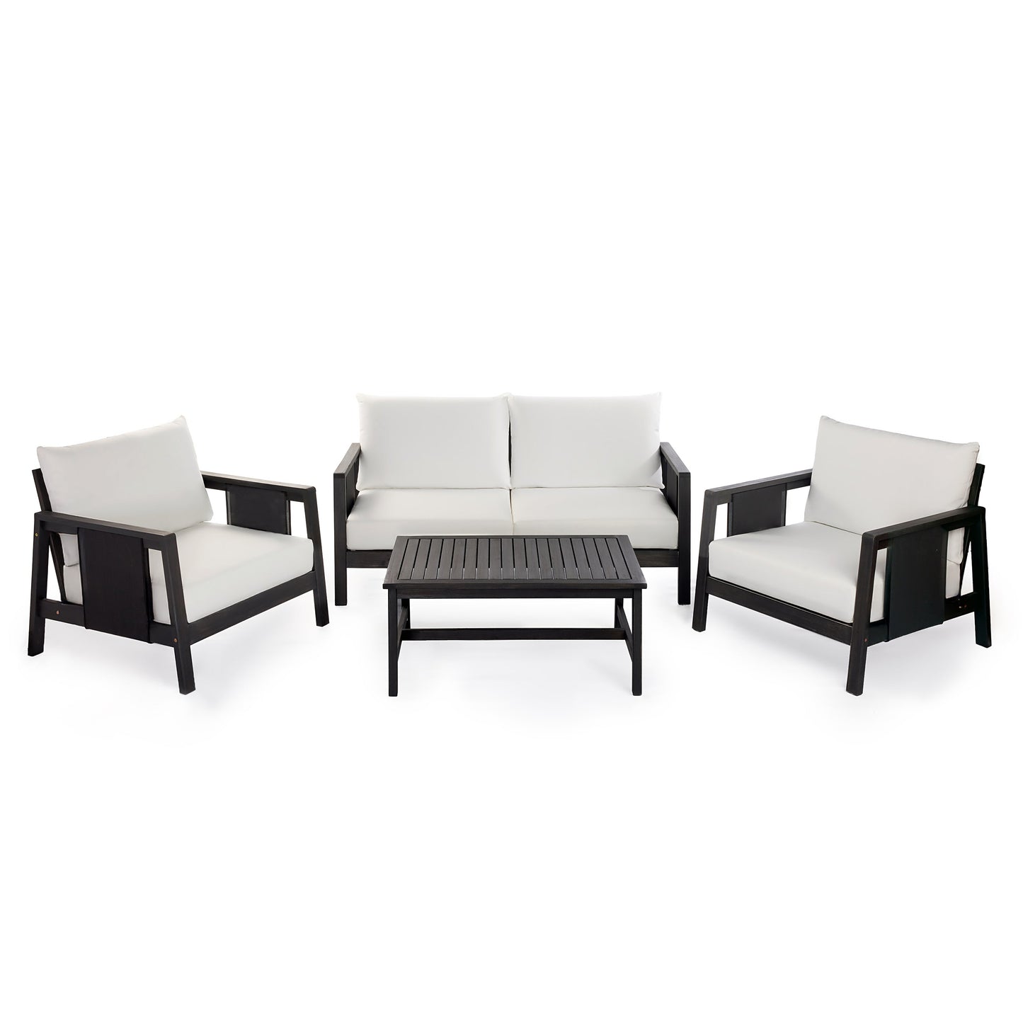 Outdoor Club Chair with Acacia Wood Frame