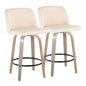 Toriano - Contemporary Fixed Height Counter Stool With Swivel & Round Footrest (Set of 2)
