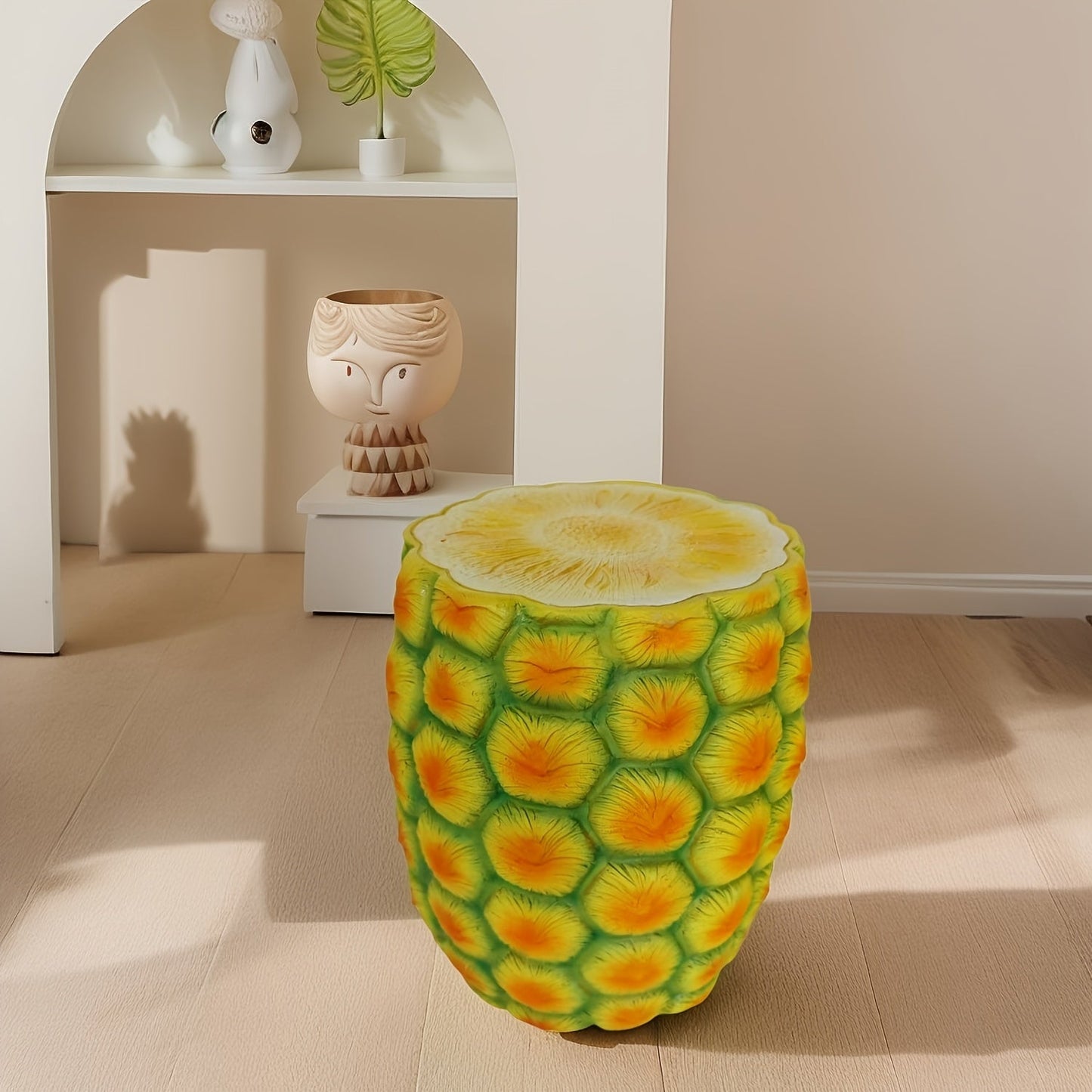 14" Oversized Pineapple Shaped Resin Stool