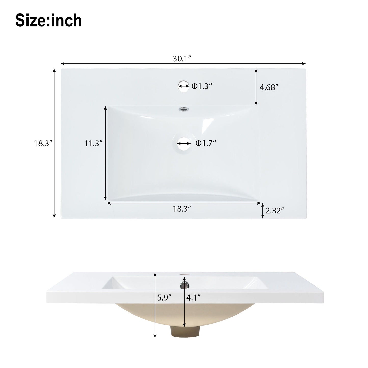 Bathroom Vanity Set With Sink, Combo Cabinet, Bathroom Storage Cabinet, Solid Wood Frame