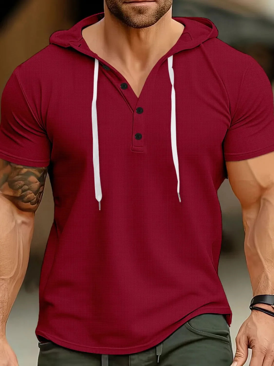 Men’s Plus Size Short Sleeve Hooded Tee