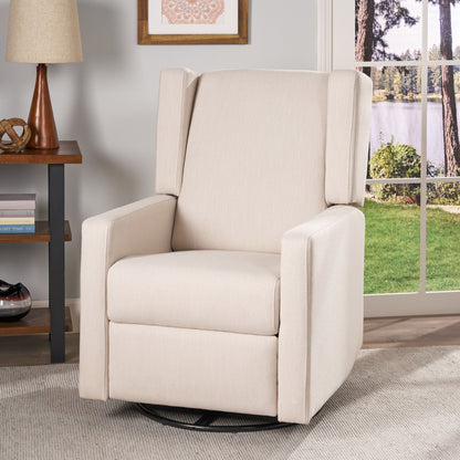 Landau Contemporary Fabric Upholstered Swivel Recliner