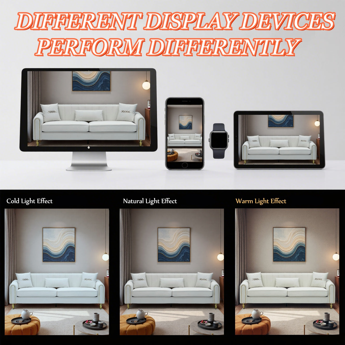 FX-P11-CW 3-Seater Sofa for Living Room