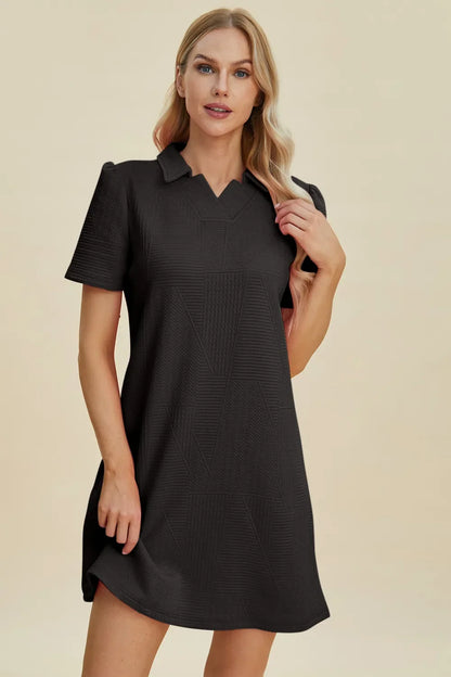 Texture Short Sleeve Dress