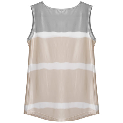 Women Tie-dye Sleeveless Tank Tops Summer Loose T Shirts Tops Button Down Shirts Vest Blouse Plus Size