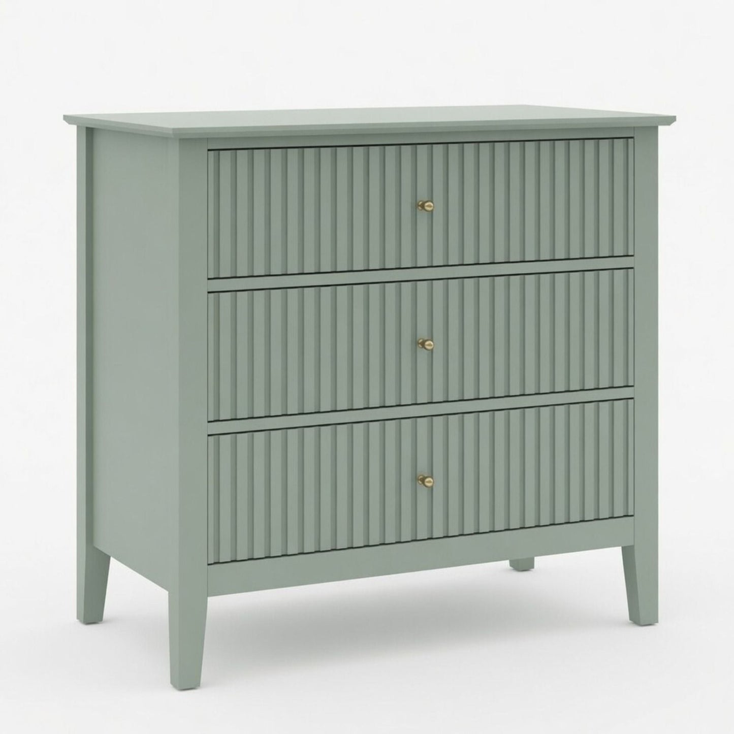 Fluted 3 Drawer Nightstand With Soft Close Slides