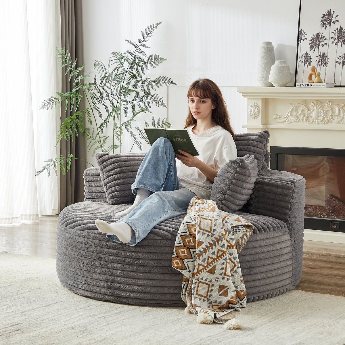 55' Corduroy Sponge Single Sofa