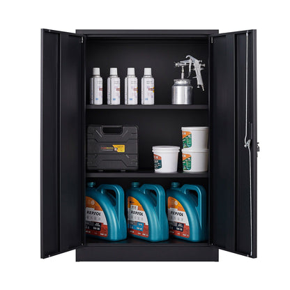 Metal Storage Cabinet With Locking Doors And Adjustable Shelf, Folding Filing Storage Cabinet, Folding Storage Locker Cabinet For Home Office, School, Garage