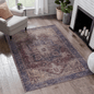 Maval Burgundy Washable Area Rug 3' x 5'