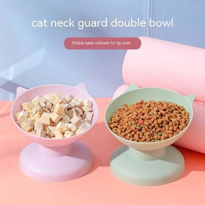 Cat Bowl Dog Drinking Bowl Double Bowl To Protect Cervical Spine