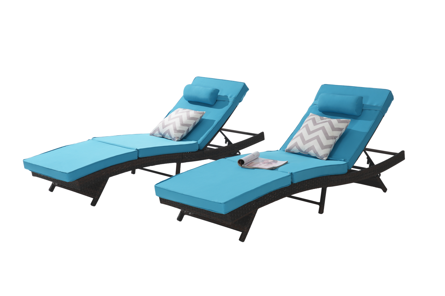 Outdoor Wicker Reclining Chair Set of 2