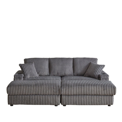3 Seater Sofa With 2 Ottomans For Living Room