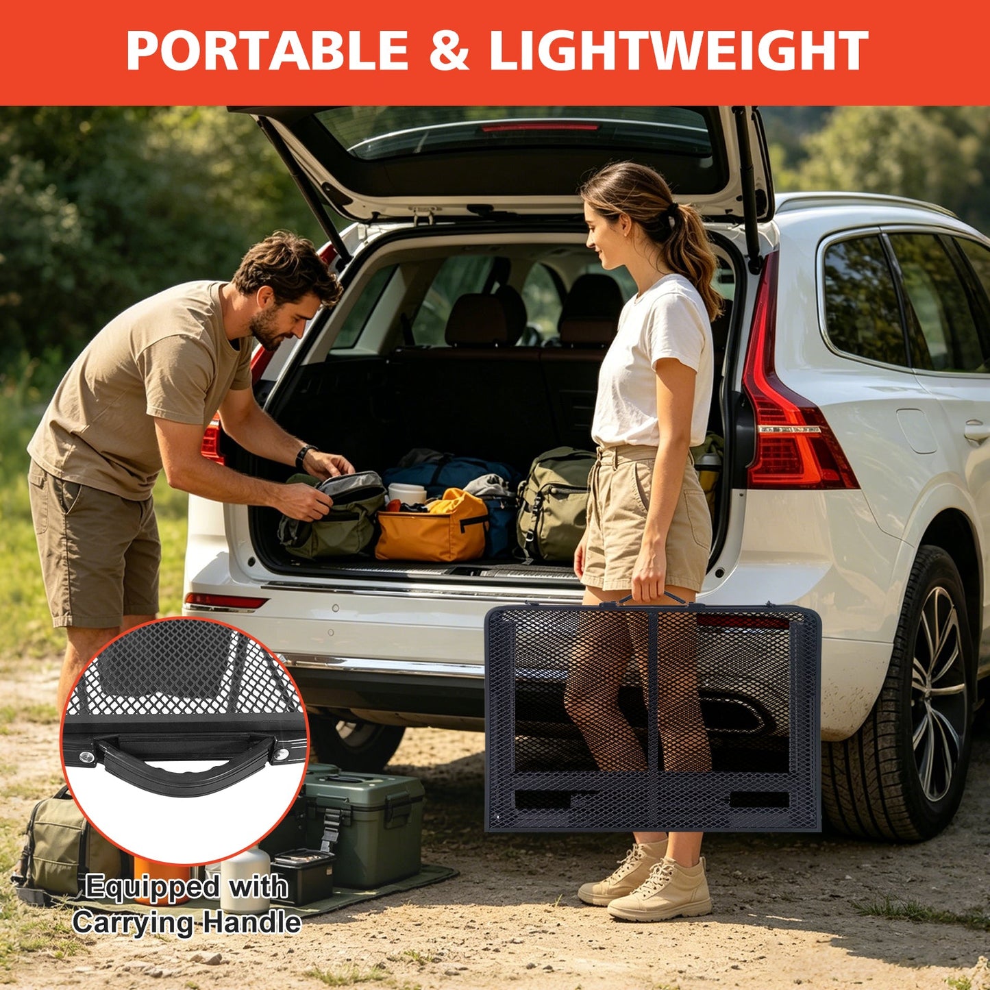 3FT Camping Table with Mesh Desktop, Lightweight & Portable Small Folding Grill Table