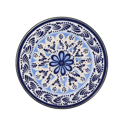 Patio Side Table, Blue+Black