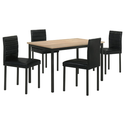 Garza 5-piece Rectangular Dining Table Greige Oak
