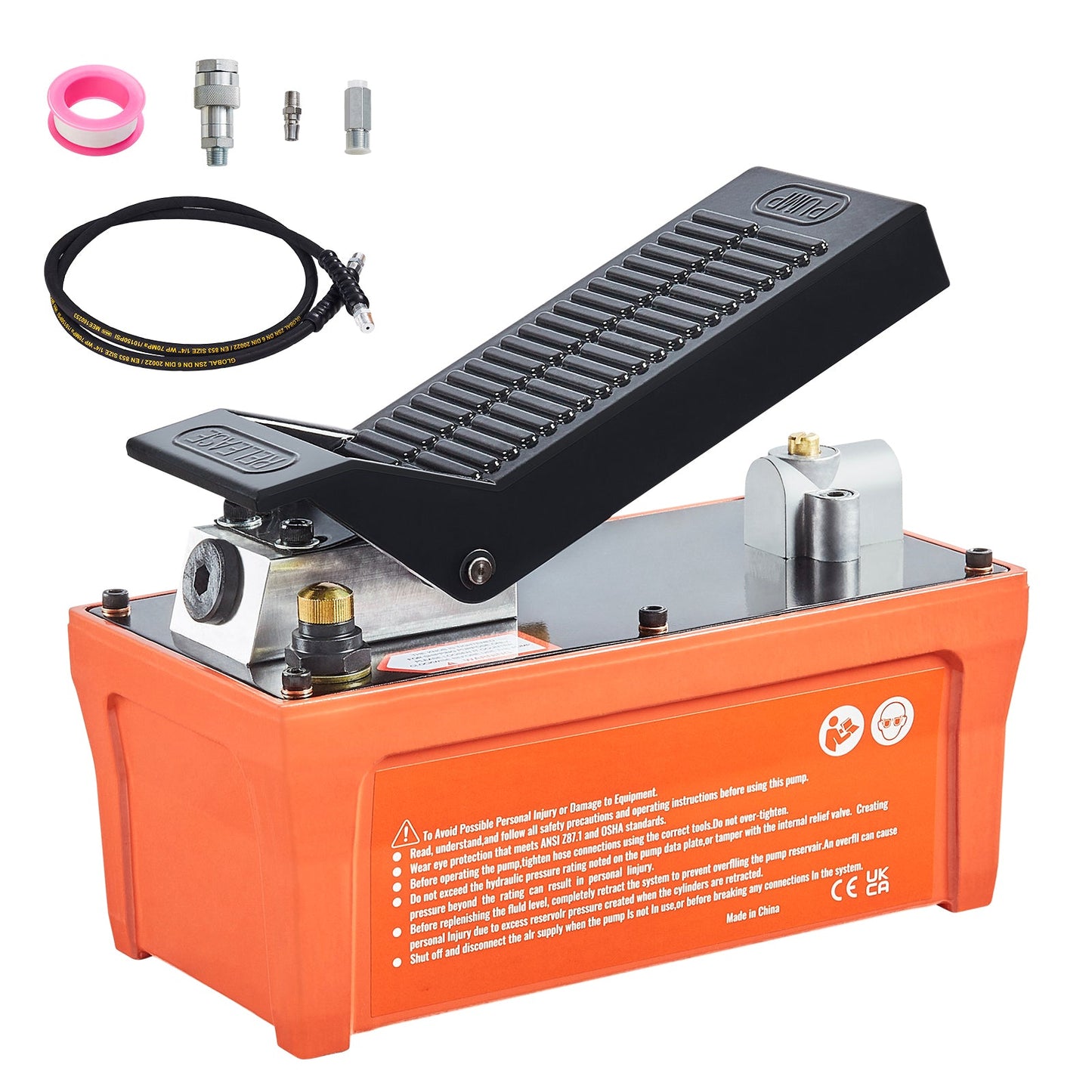 Air Hydraulic Pump with 10,000 PSI Capacity and 1/2 Gal Reservoir